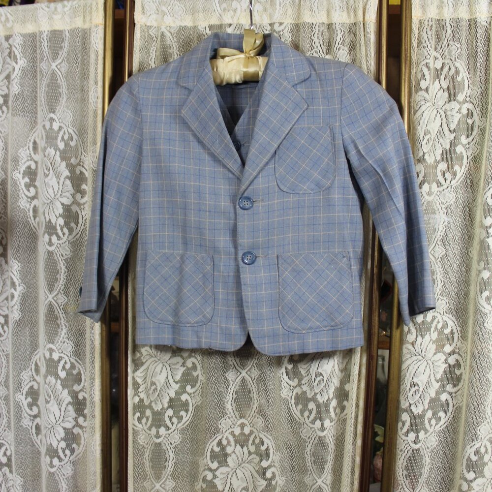 Vintage Small Boy's Suit Jacket and Vest Schneider's Famous Kiddiewear-PMST1F
